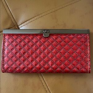 Chic Red Quilted Women's Wallet